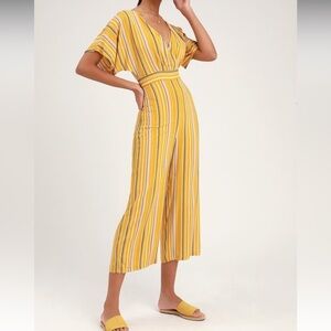 Lulus Yellow Jumpsuit size Small